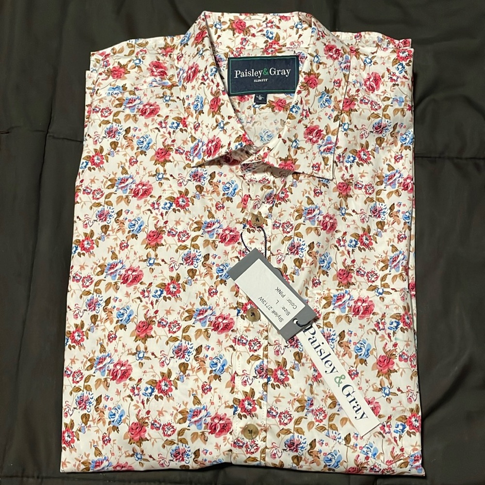 Paisley and Gray Size L (17) Multicolor Long Sleeve Shirt